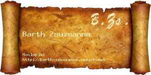 Barth Zsuzsanna névjegykártya